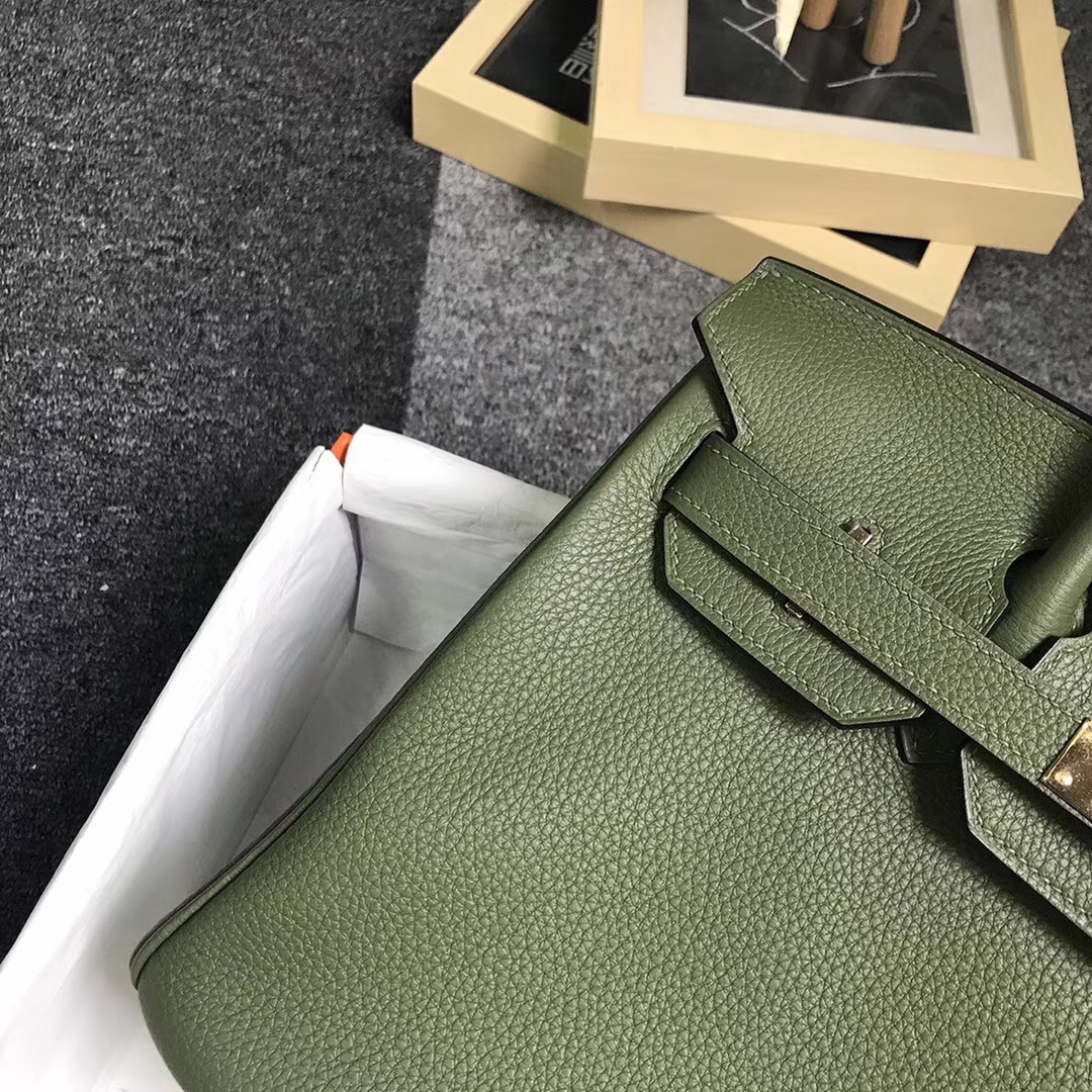 Hermès（爱马仕）V6 丛林绿 原厂御用顶级小牛皮 Birkin 30 金扣 现货