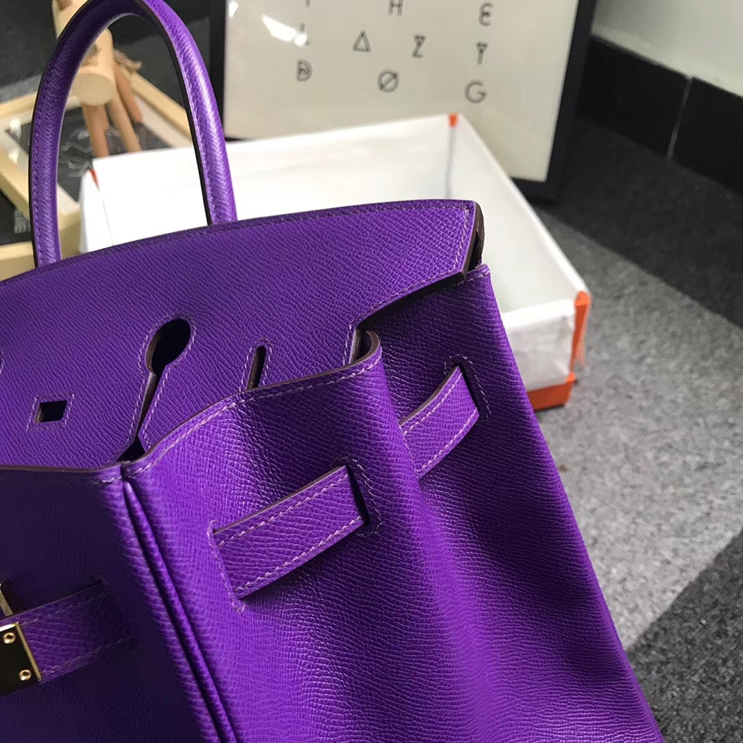 Hermès（爱马仕）9W梦幻紫 原厂御用顶级Epsom 皮 Birkin 30 金扣