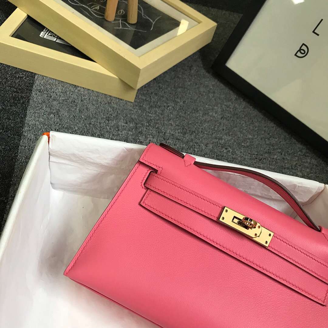Hermès（爱马仕）8W新唇膏粉 原厂御用顶级Swift 皮 Mini Kelly 金扣 现货