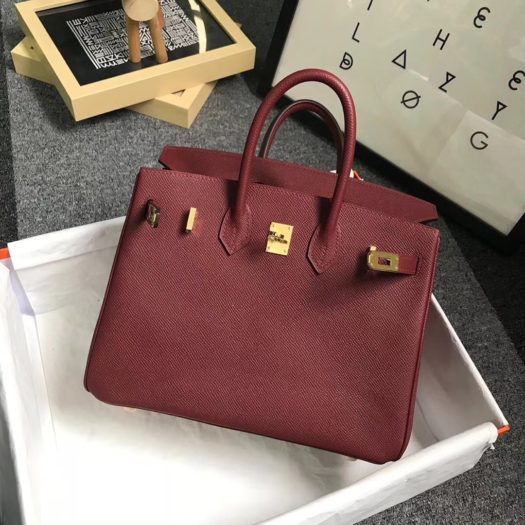 Hermès（爱马仕）爱马仕红 原厂御用顶级Epsom 皮 Birkin 25 金扣