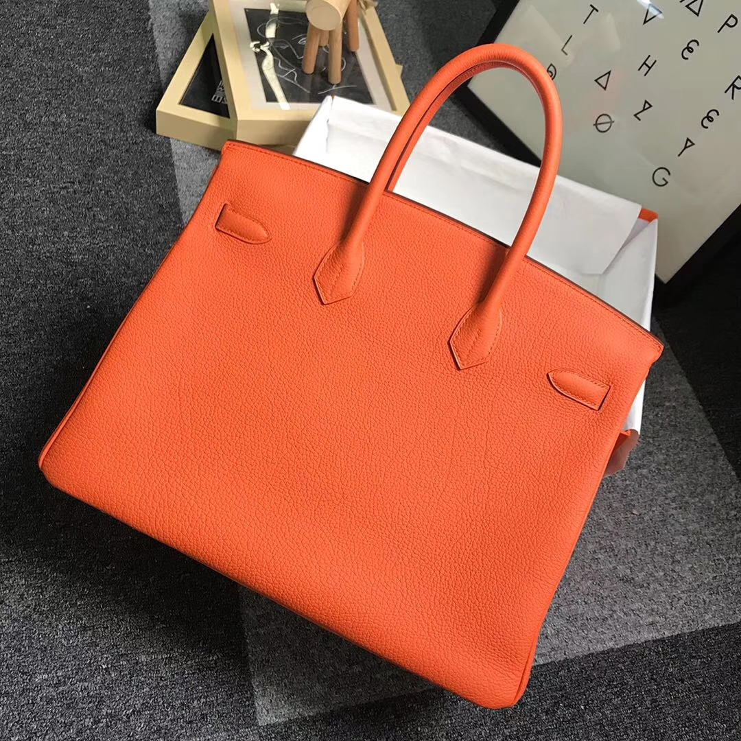 Hermès（爱马仕）橙色 原厂御用顶级小牛皮 Birkin 35 金扣
