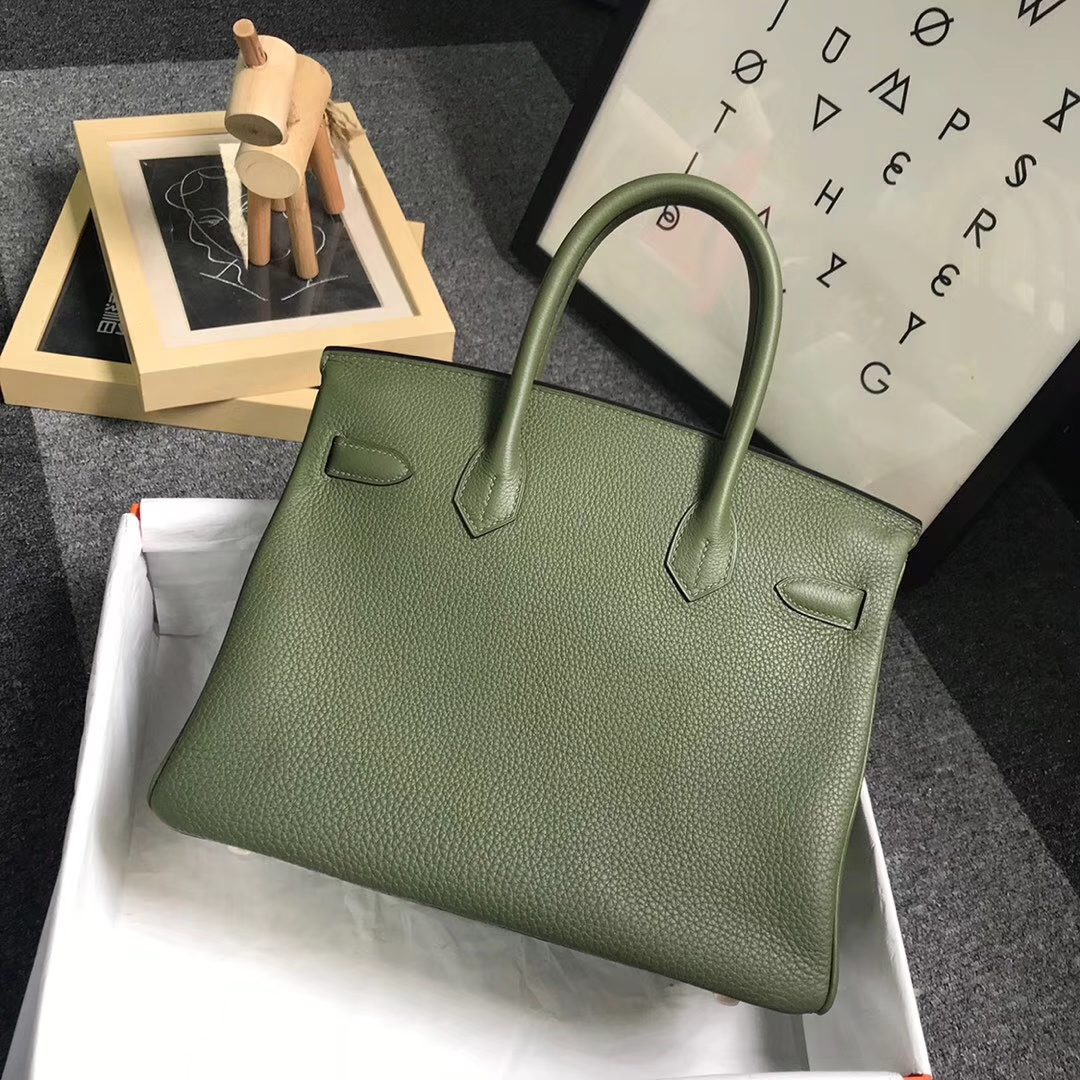 Hermès（爱马仕）V6 丛林绿 原厂御用顶级小牛皮 Birkin 30 金扣 现货