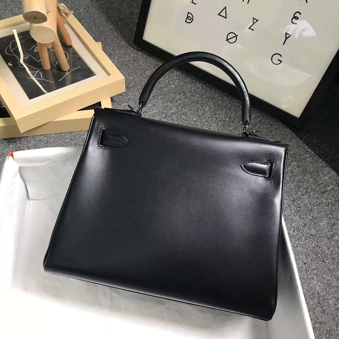 Hermès（爱马仕）CK89 黑色 原厂御用顶级Box 皮 Kelly 28 内缝 黑扣