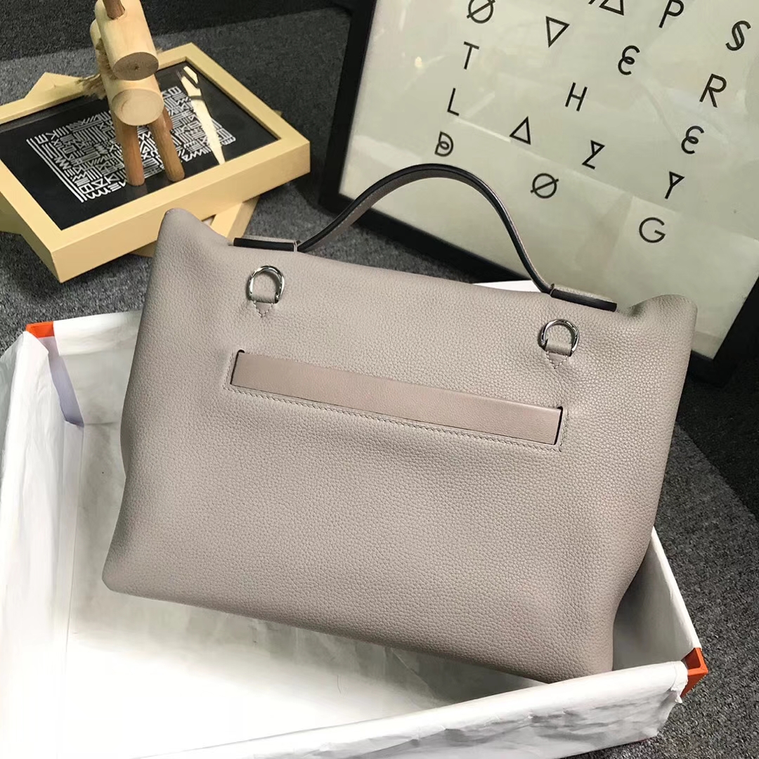 Hermès（爱马仕）M8 沥青灰 原厂御用顶级小牛皮拼Swift 皮 2424 银扣
