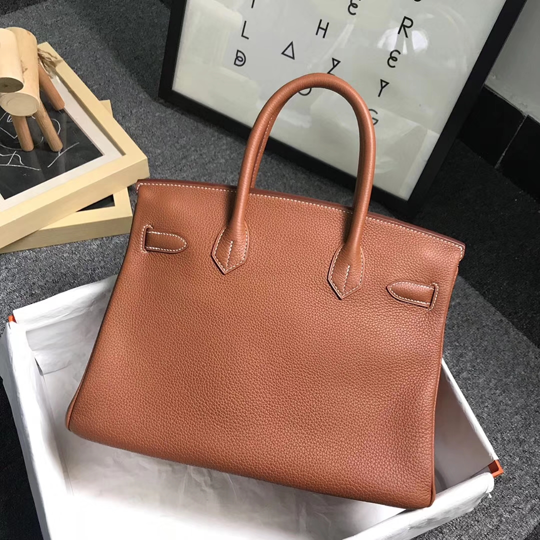 Hermès（爱马仕）金棕色 原厂御用顶级小牛皮 Birkin 30 银扣 现货