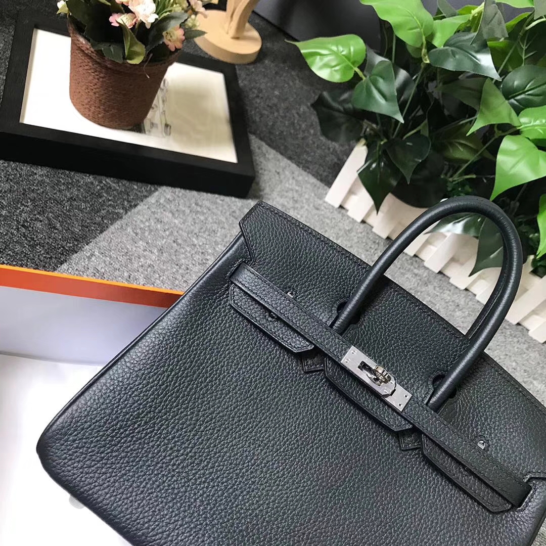 Hermès（爱马仕）柏树绿 原厂御用顶级小牛皮 Birkin 25 银扣 现货