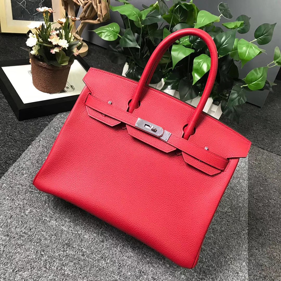 Hermès（爱马仕）Q5 中国红 糖果红 原厂御用顶级小牛皮 Birkin 30 金扣 现货