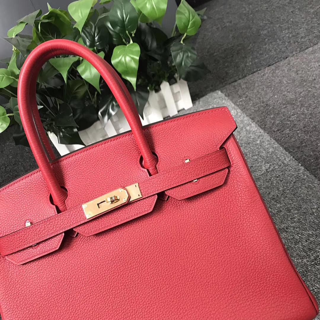 Hermès（爱马仕）Q5 中国红 糖果红 原厂御用顶级小牛皮 Birkin 30 金扣 现货