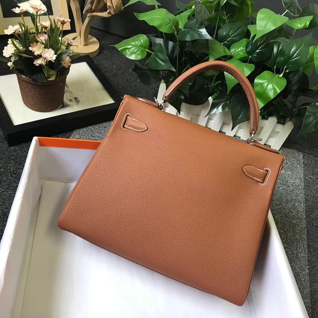 Hermès（爱马仕）C37 金棕色 原厂御用顶级小牛皮 Kelly 28 银扣 现货