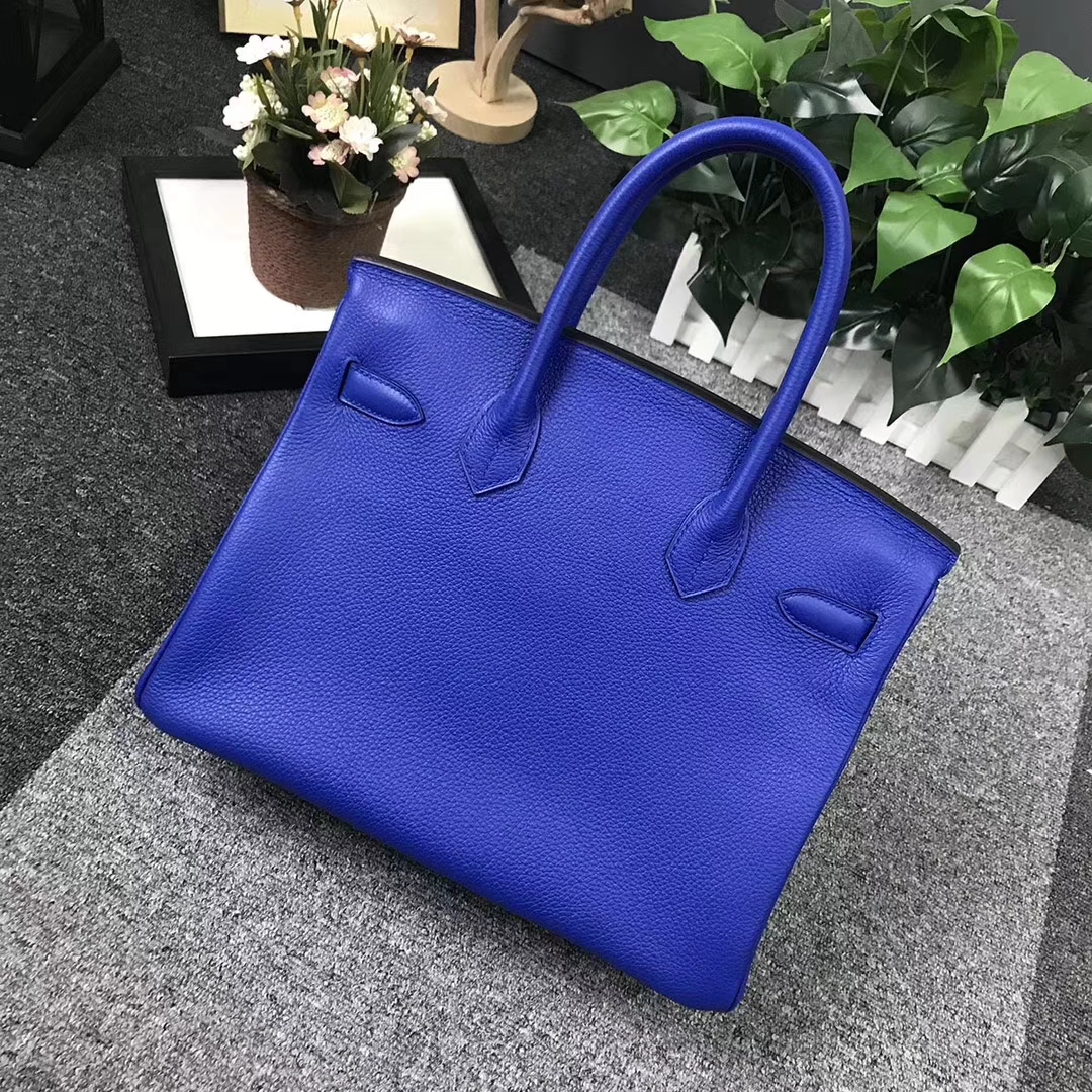 Hermès（爱马仕）新色 琉璃蓝 原厂御用顶级小牛皮 Birkin 30 金扣 现货