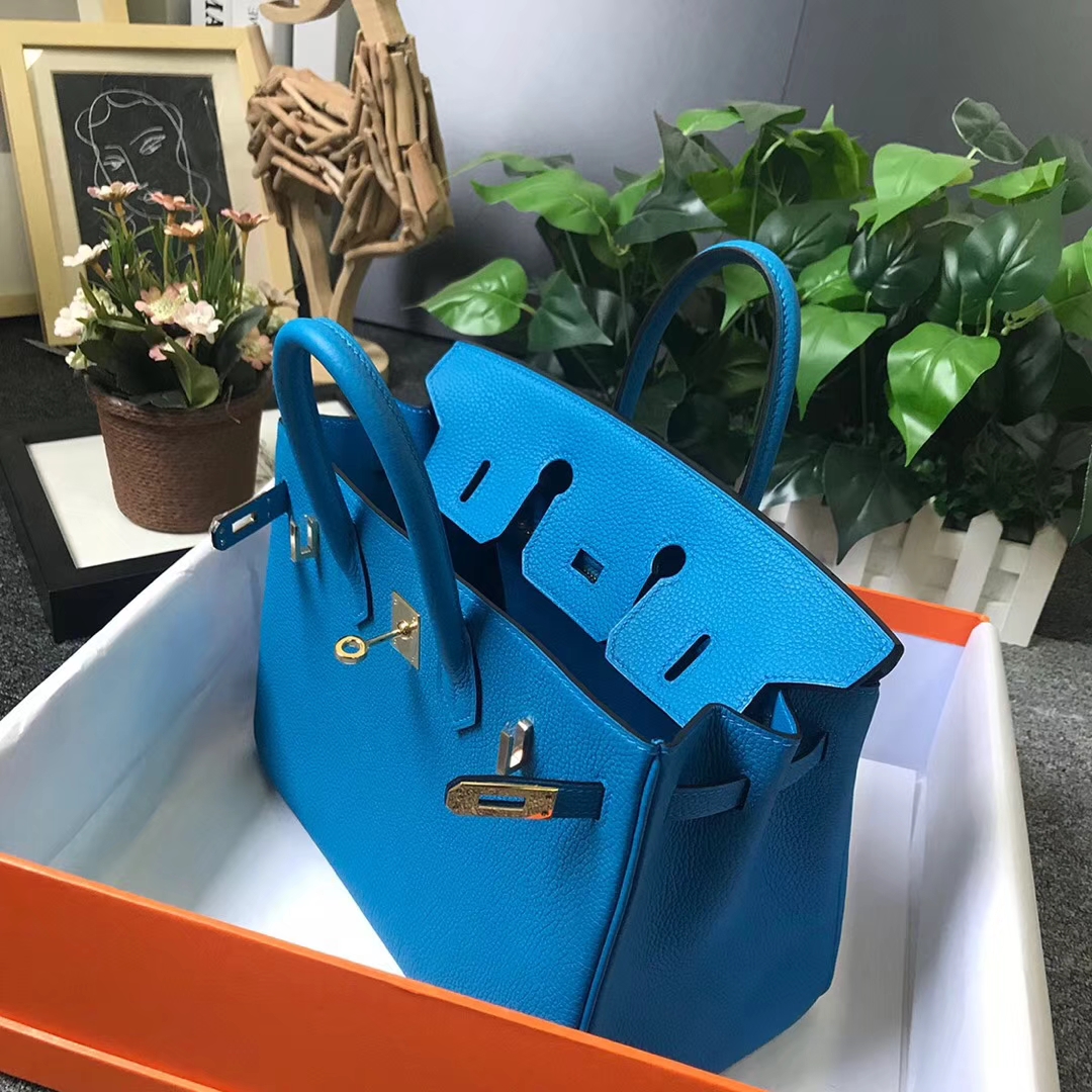 Hermès（爱马仕）B3 坦桑尼亚蓝 原厂御用顶级小牛皮 Birkin 25 金扣 现货
