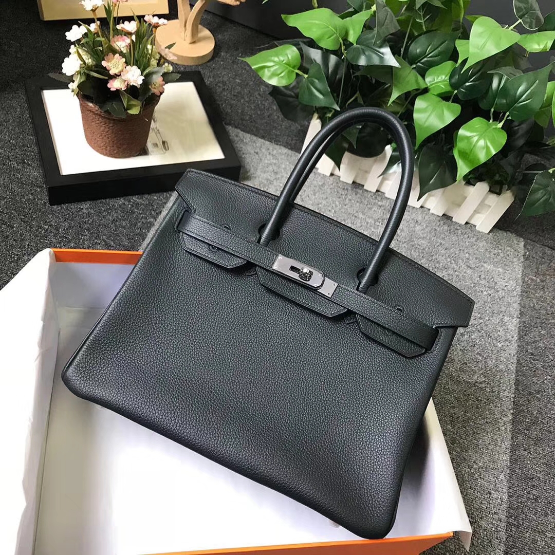 Hermès（爱马仕）柏树绿 原厂御用顶级小牛皮 Birkin 30 银扣 现货