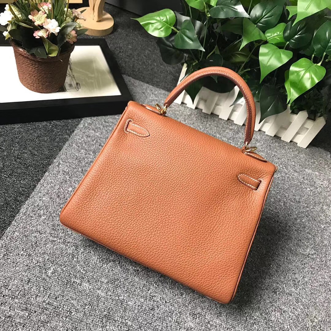 Hermès（爱马仕）金棕色 原厂御用顶级小牛皮 Kelly 25 金扣 现货