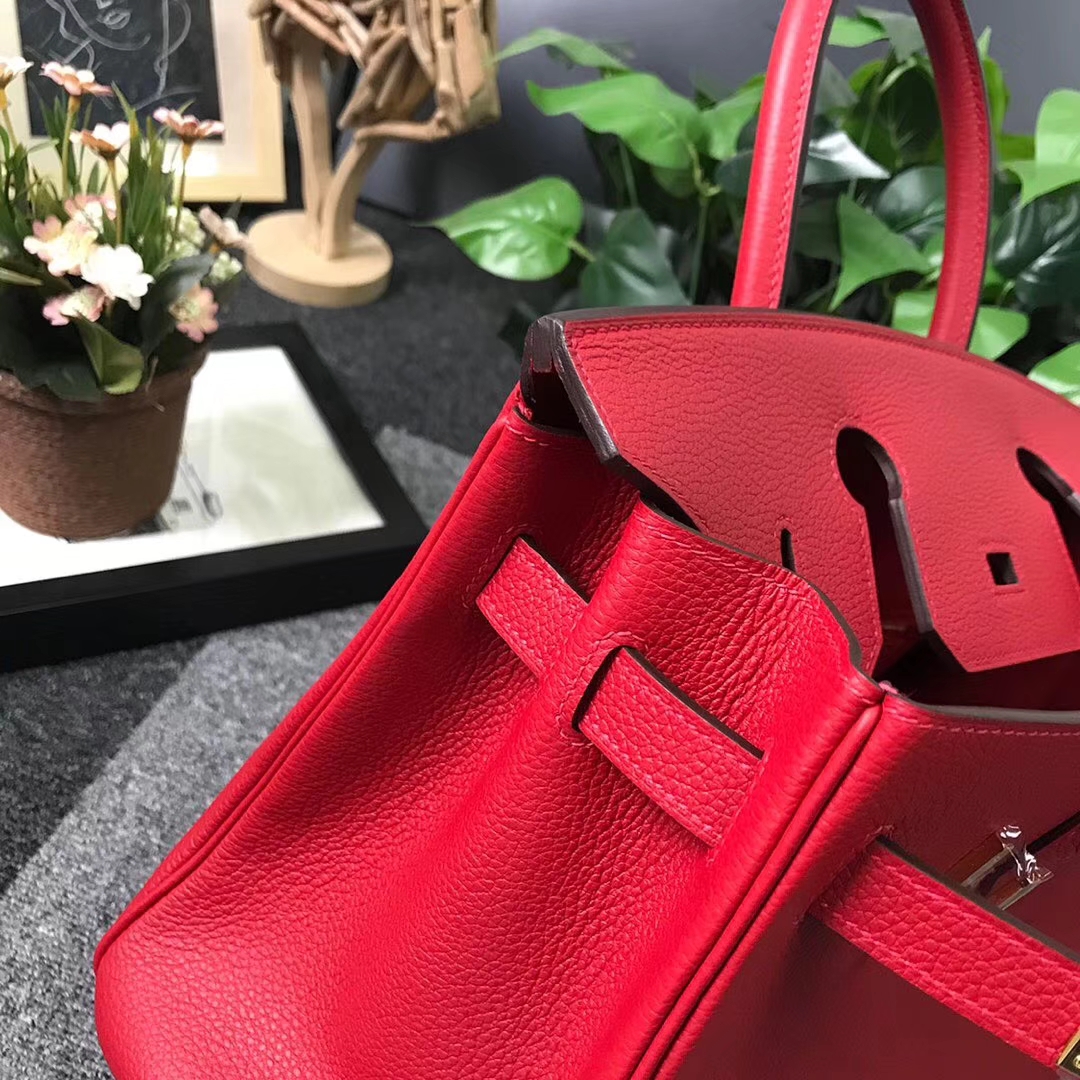 Hermès（爱马仕）Q5 中国红 糖果红 原厂御用顶级小牛皮 Birkin 30 金扣 现货