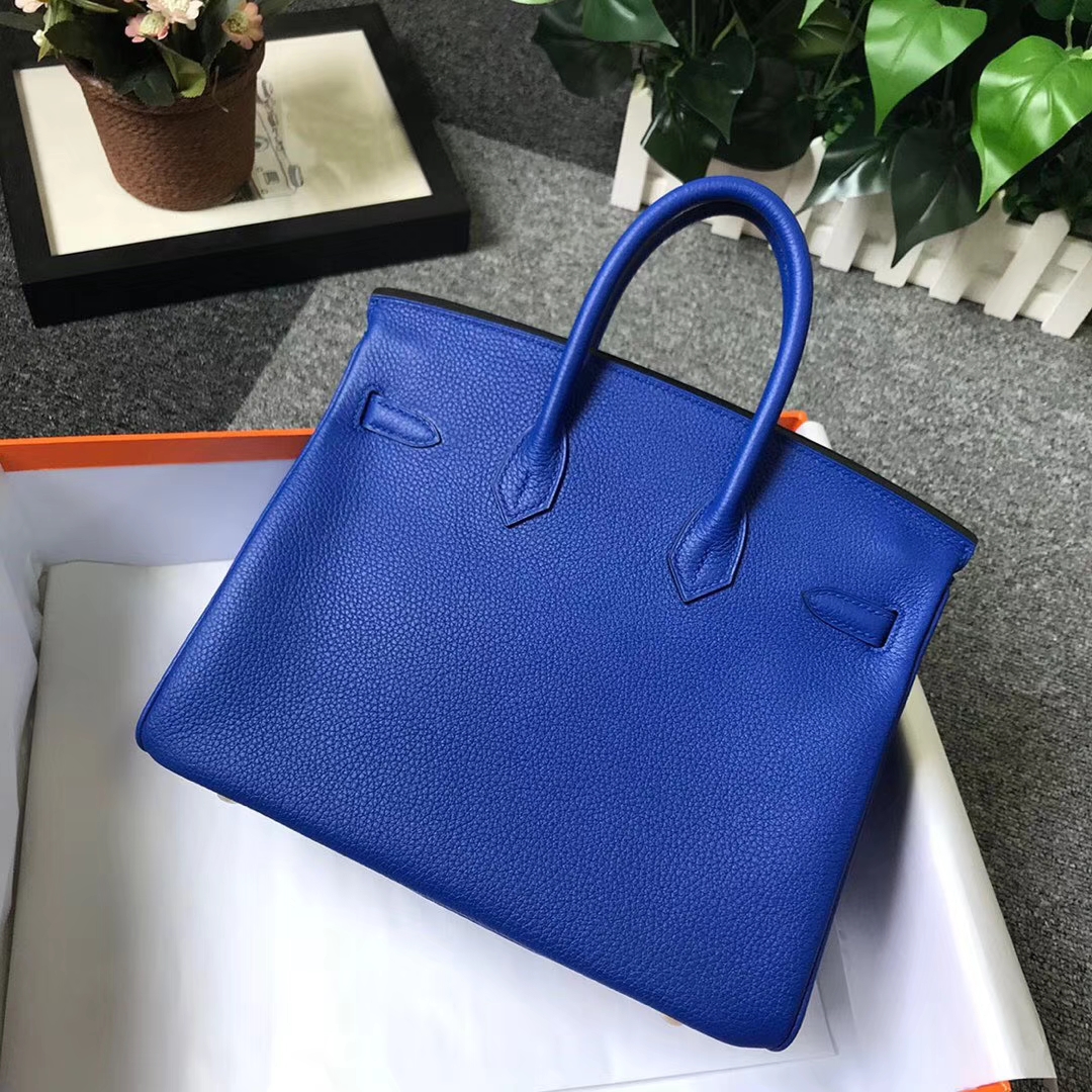 Hermès（爱马仕）琉璃蓝 原厂御用顶级小牛皮 Birkin 25 金扣 现货