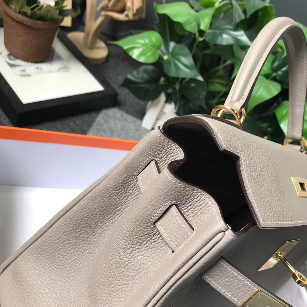Hermès（爱马仕）M8 沥青灰 原厂御用顶级小牛皮 Kelly 28 金扣