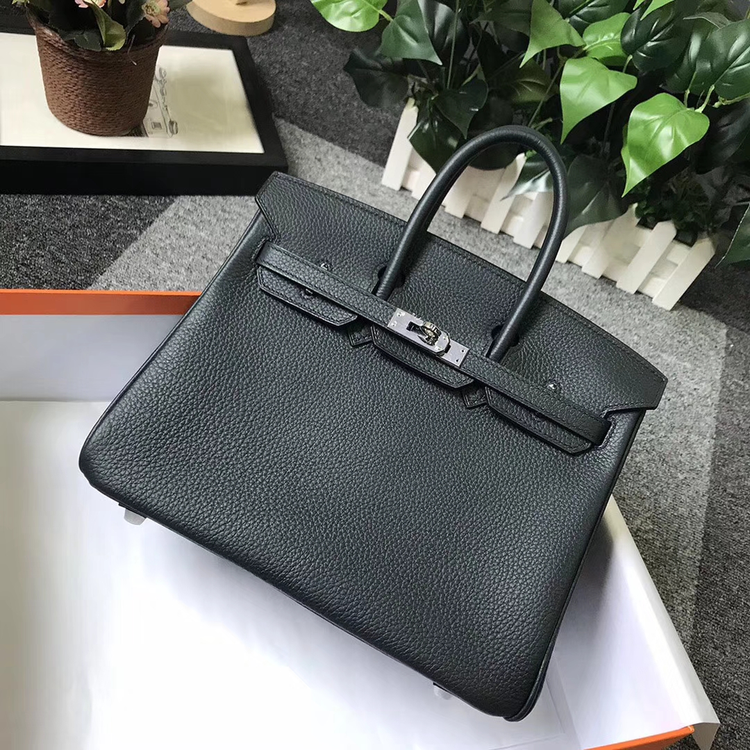 Hermès（爱马仕）柏树绿 原厂御用顶级小牛皮 Birkin 25 银扣 现货
