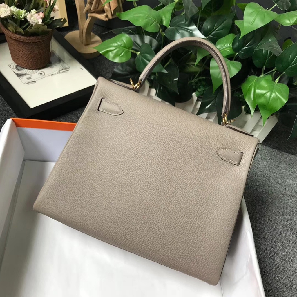 Hermès（爱马仕）M8 沥青灰 原厂御用顶级小牛皮 Kelly 28 金扣