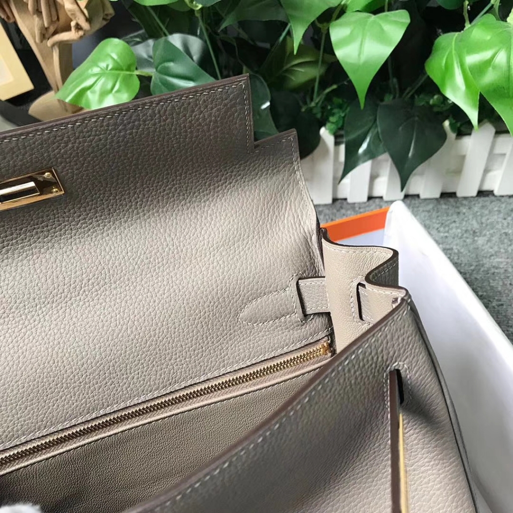 Hermès（爱马仕）M8 沥青灰 原厂御用顶级小牛皮 Kelly 28 金扣
