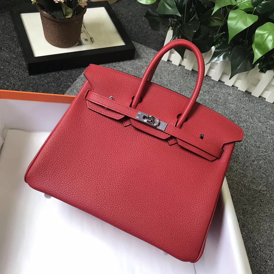 Hermès（爱马仕）Q5 中国红 糖果红 原厂御用顶级小牛皮 Birkin 25 金扣 现货