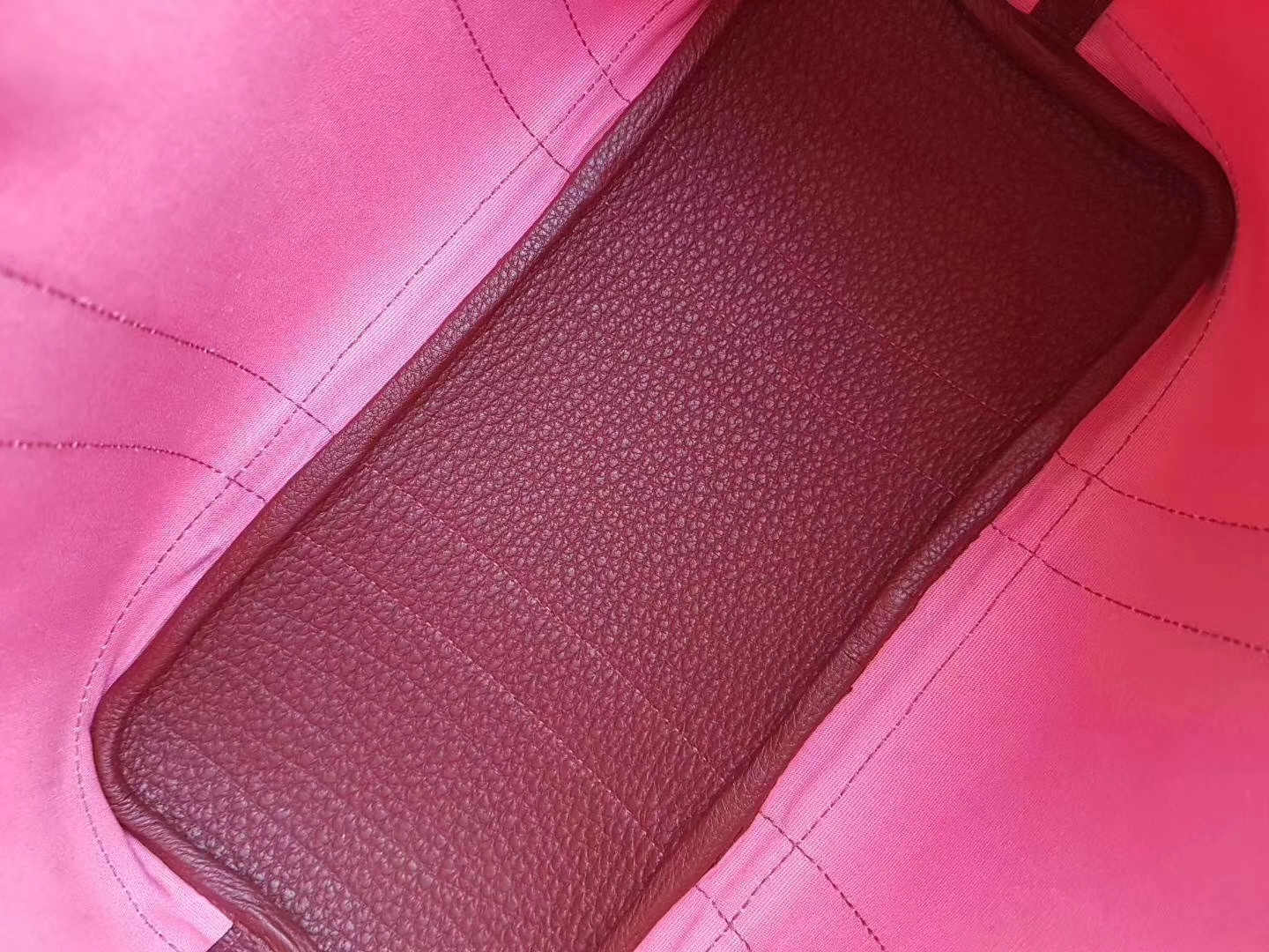 Hermès（爱马仕）Garden Party 花园包 帆布拼牛皮 8w新唇膏粉拼爱马仕红 30Cm