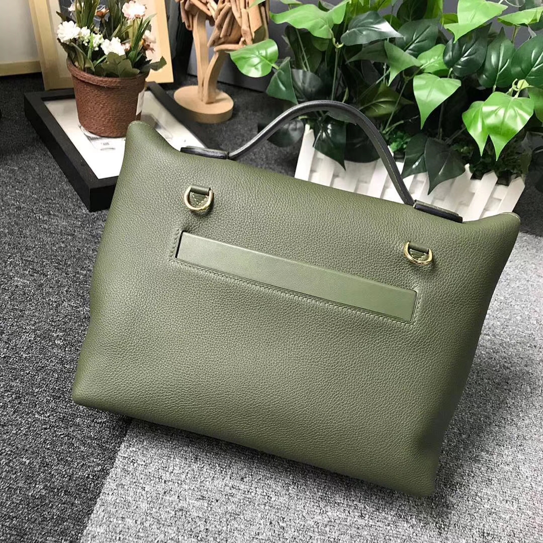 Hermès（爱马仕）V6 丛林绿 原厂御用顶级小牛皮拼Swift 皮 2424 金扣