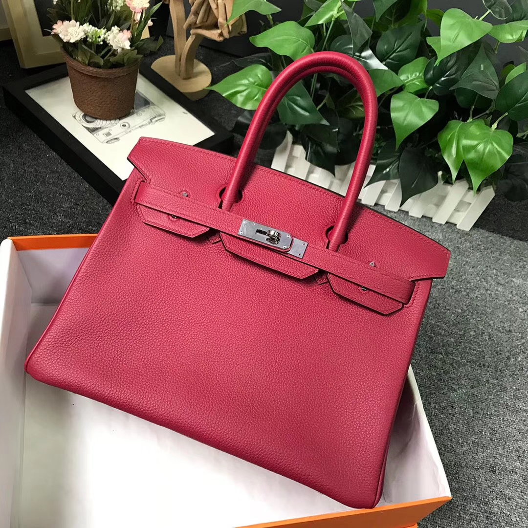 Hermès（爱马仕）K1 石榴红 原厂御用顶级小牛皮 Birkin 30 银扣 现货