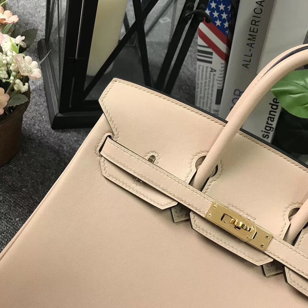 Hermès（爱马仕）CK81 斑鸠灰 原厂御用顶级Swift 皮 Birkin 25 金扣
