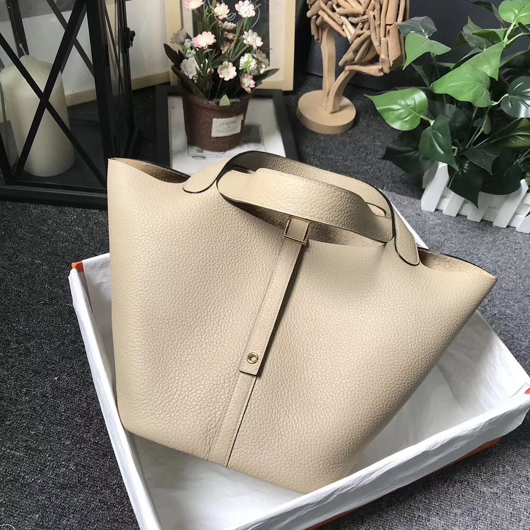 Hermès（爱马仕）S2 风衣灰 原厂御用顶级TC 皮 Picotin  Lock 22cm 金扣 现货