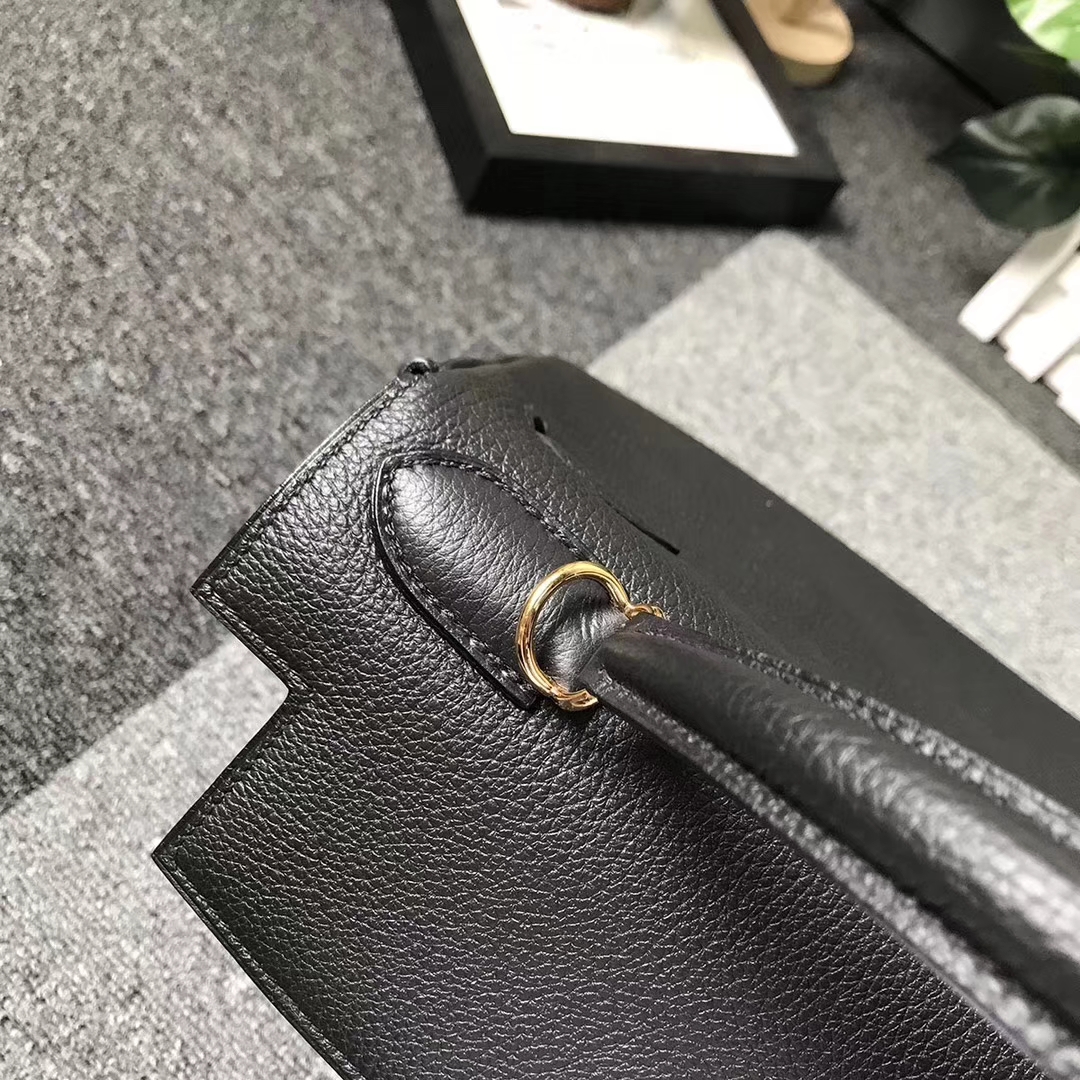 Hermès（爱马仕）Kelly 凯莉包 CK89 黑色 原厂御用顶级togo小牛皮 金扣 28cm 现货