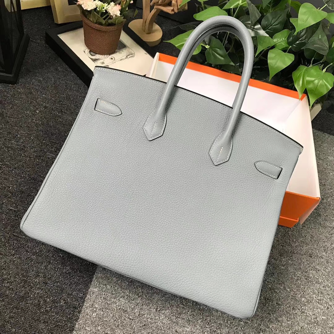 Hermès（爱马仕）J7 亚麻蓝 原厂御用顶级小牛皮 Birkin 35 银扣 现货