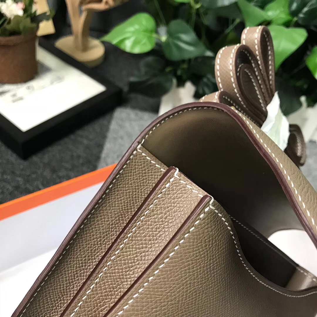 Hermès（爱马仕）CK18 大象灰 原厂御用顶级Epsom 皮 Constance 19 金扣 现货