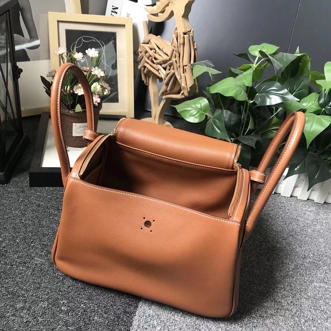 Hermès（爱马仕）C37 金棕色 原厂御用顶级Ever Color皮 Lindy 26 金扣