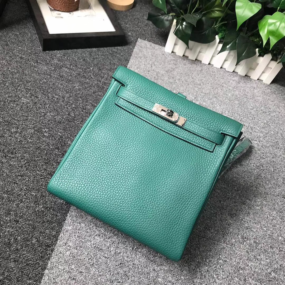 Hermès（爱马仕）Z6 孔雀绿 原厂御用顶级TC 皮 Kelly ado 银扣 现货