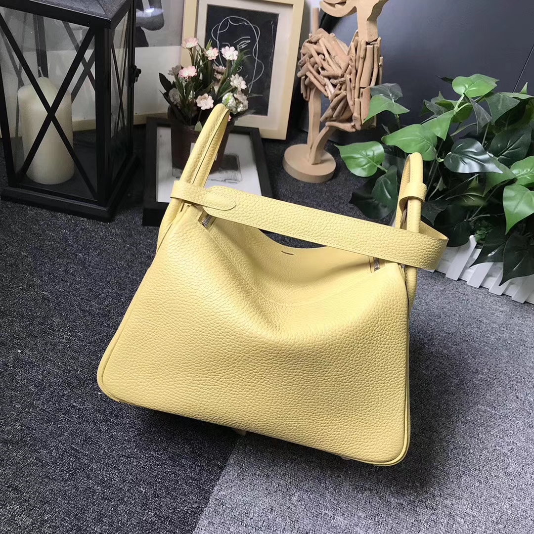 Hermès（爱马仕）1Z小鸡黄 原厂御用顶级TC 皮 Lindy 30 银扣