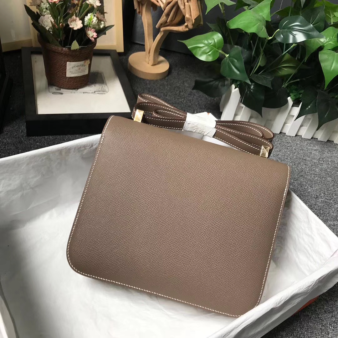 Hermès（爱马仕）CK18 大象灰 原厂御用顶级Epsom 皮 Constance 24 金扣 现货