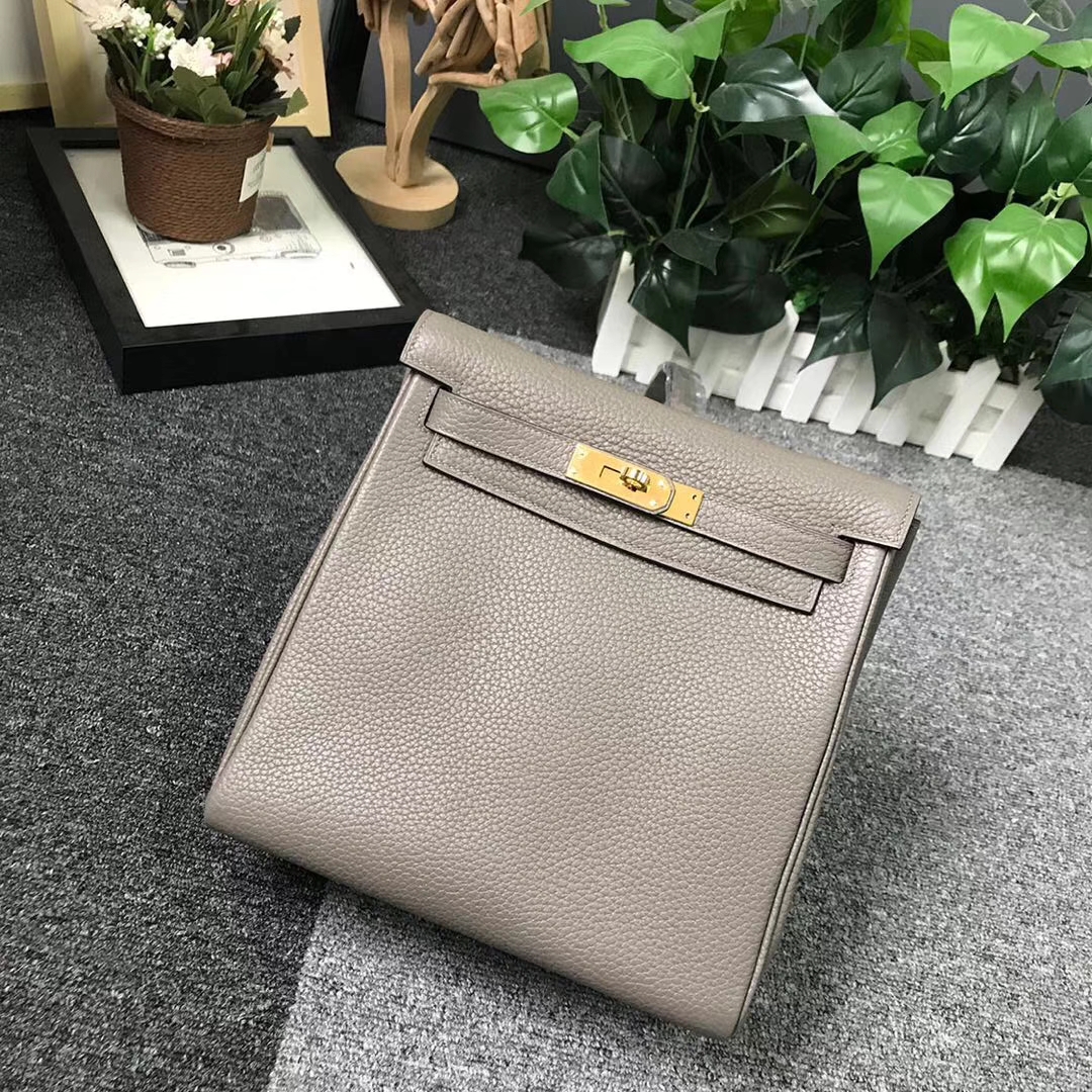 Hermès（爱马仕）M8 沥青灰 原厂御用顶级TC 皮 Kelly ado 金扣 现货
