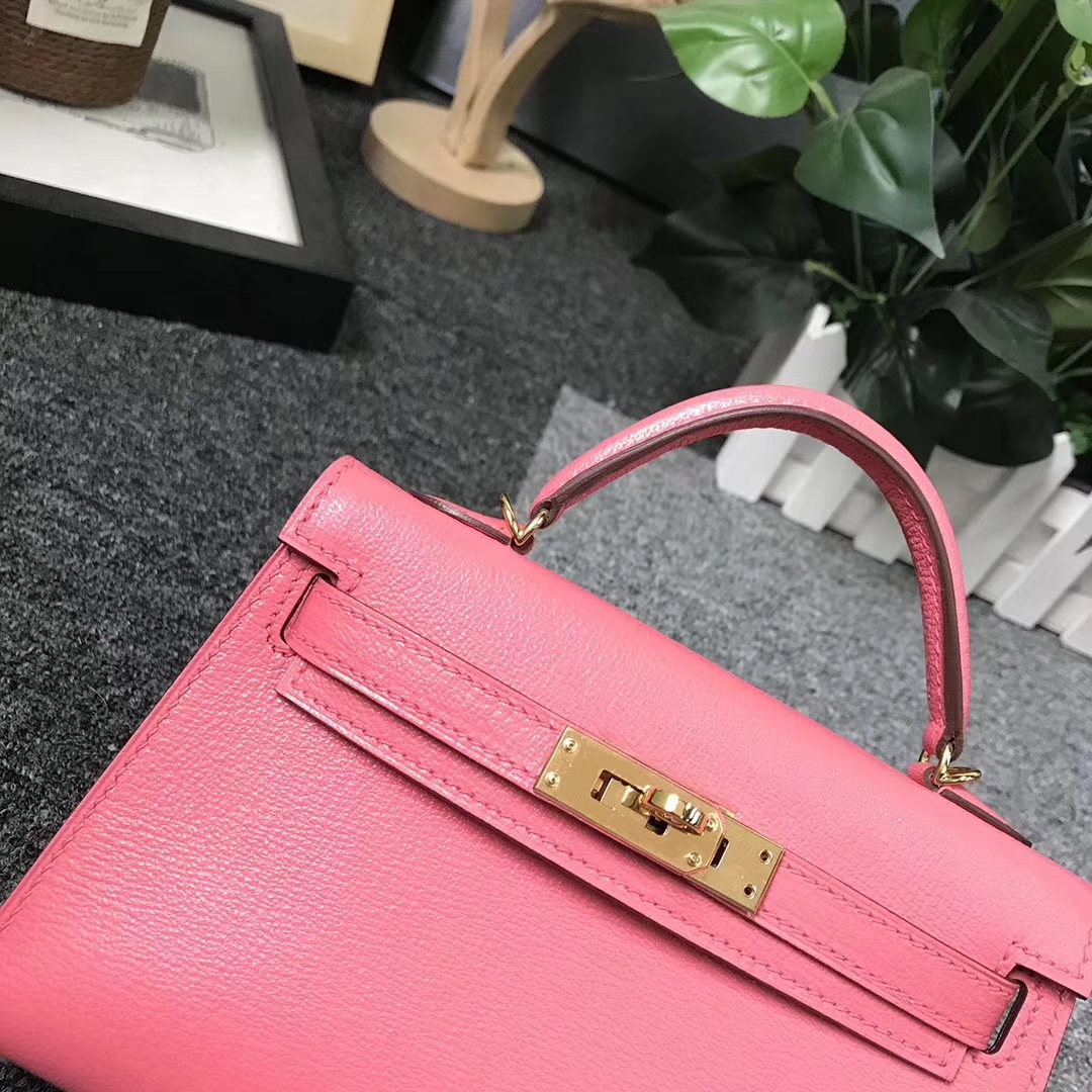 Hermès（爱马仕）8W新唇膏粉 原厂御用顶级Epsom 皮 Mini Kelly 二代 金扣 现货