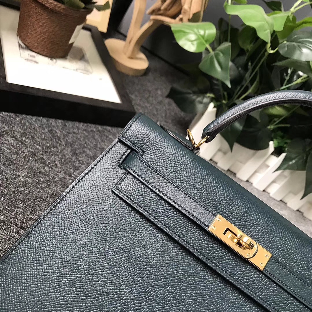 Hermès（爱马仕）6O松柏绿 原厂御用顶级Epsom 皮 Kelly 25 外缝 金扣 现货