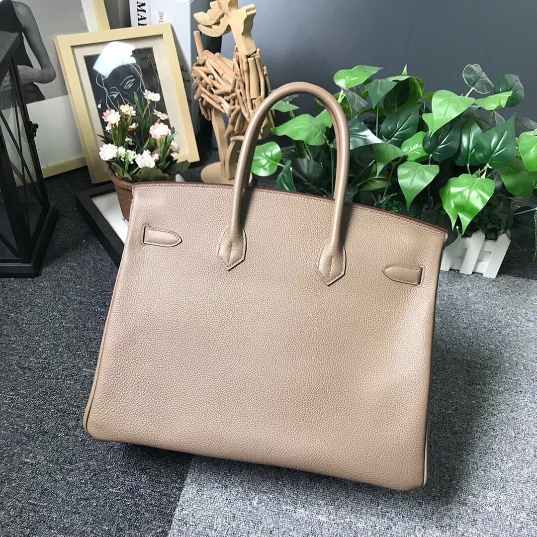 Hermès（爱马仕）CK18 大象灰 本色线 原厂御用顶级小牛皮 Birkin 35 金扣