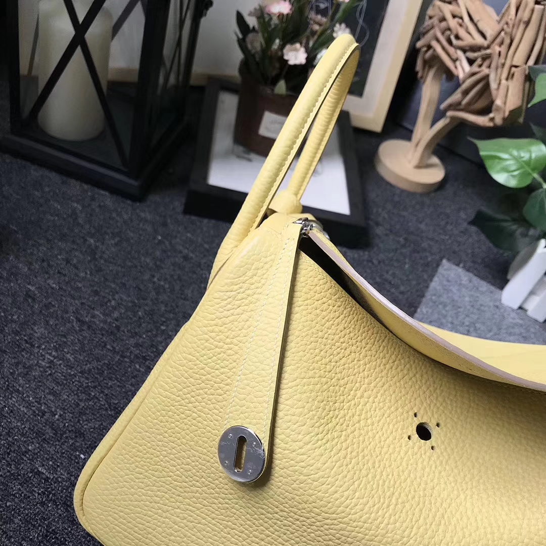 Hermès（爱马仕）1Z小鸡黄 原厂御用顶级TC 皮 Lindy 30 银扣