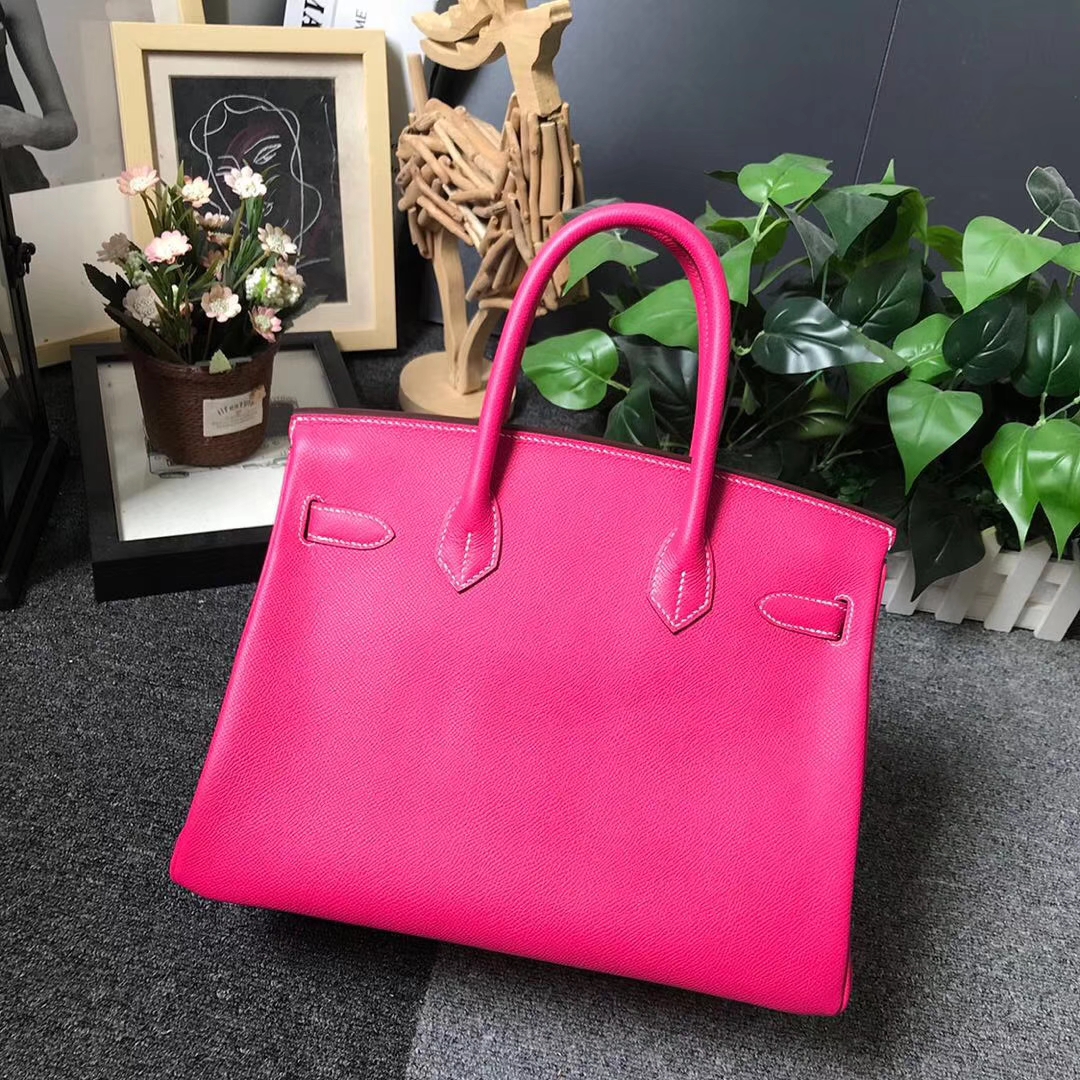 Hermès（爱马仕）E5 糖果粉 原厂御用顶级Epsom 皮 Birkin 30 金扣