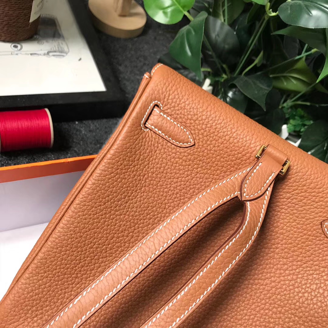 Hermès（爱马仕）C37 金棕色 原厂御用顶级TC 皮 Kelly ado 金扣 现货