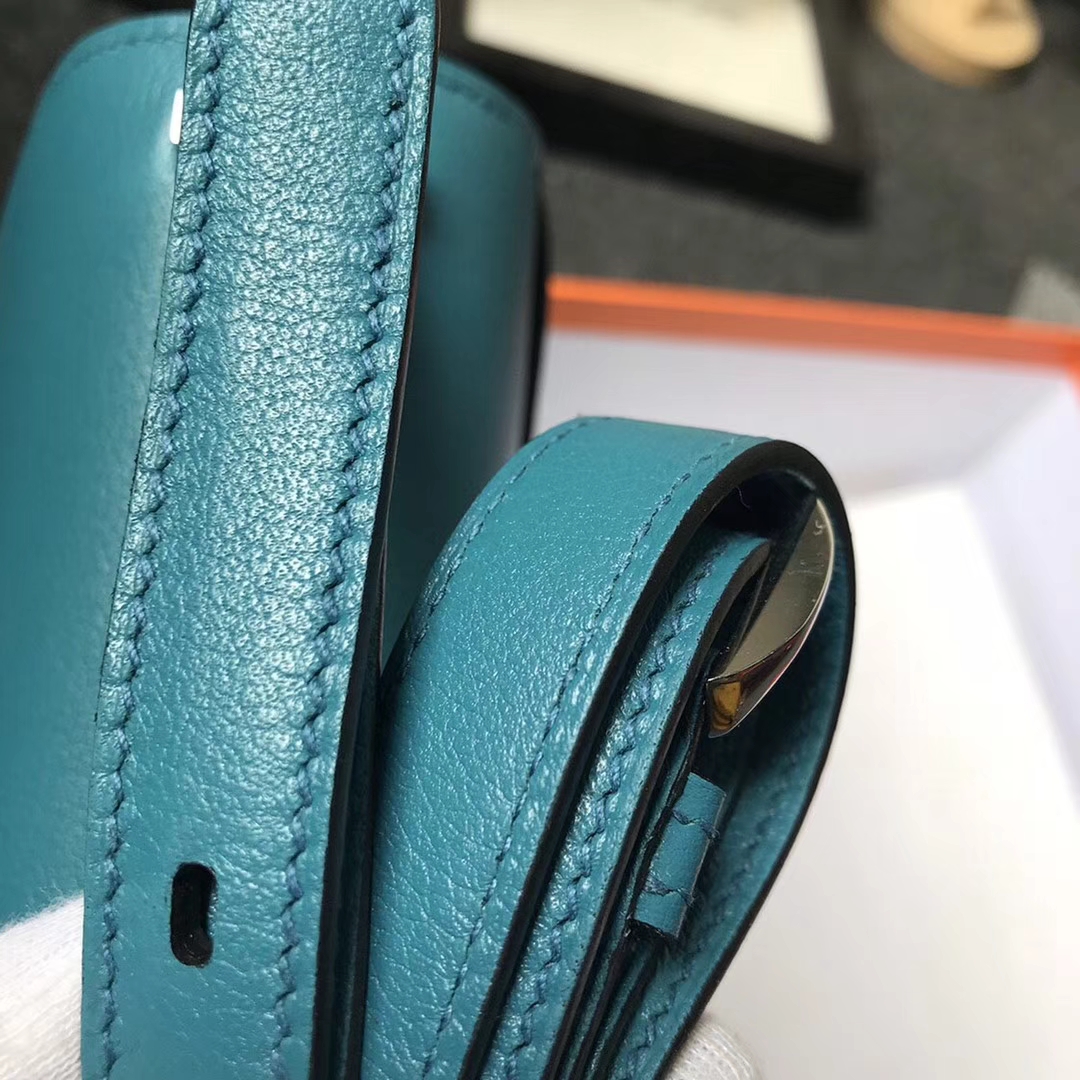 Hermès（爱马仕）7F孔雀蓝 原厂御用顶级Ever Color皮 2002-20 现货 20cm
