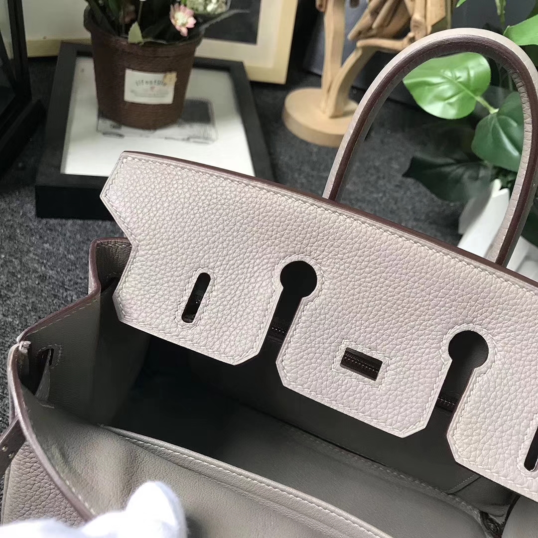 Hermès（爱马仕）M8 沥青灰 原厂御用顶级小牛皮 Birkin 25 金扣 现货