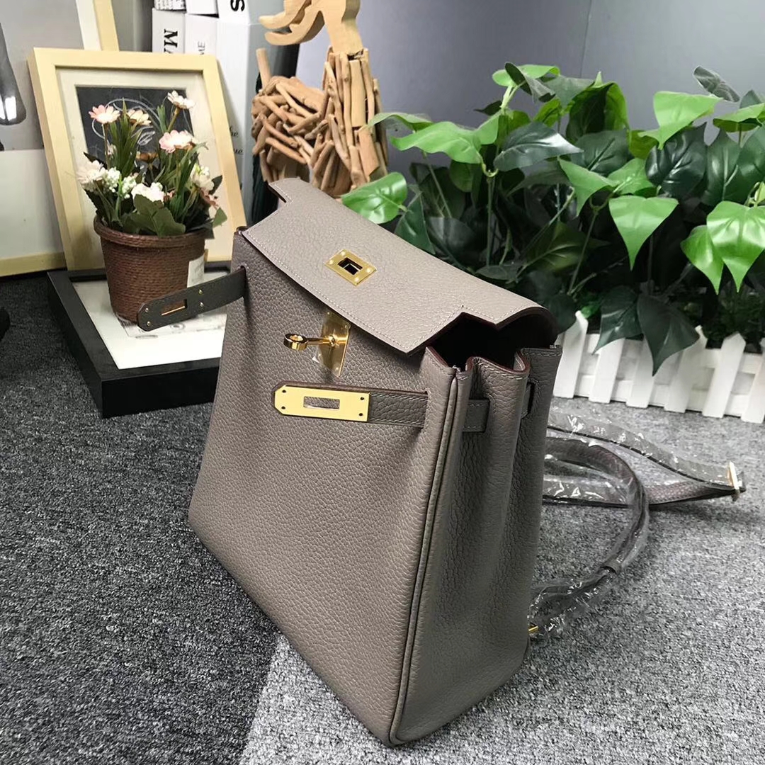 Hermès（爱马仕）M8 沥青灰 原厂御用顶级TC 皮 Kelly ado 金扣 现货