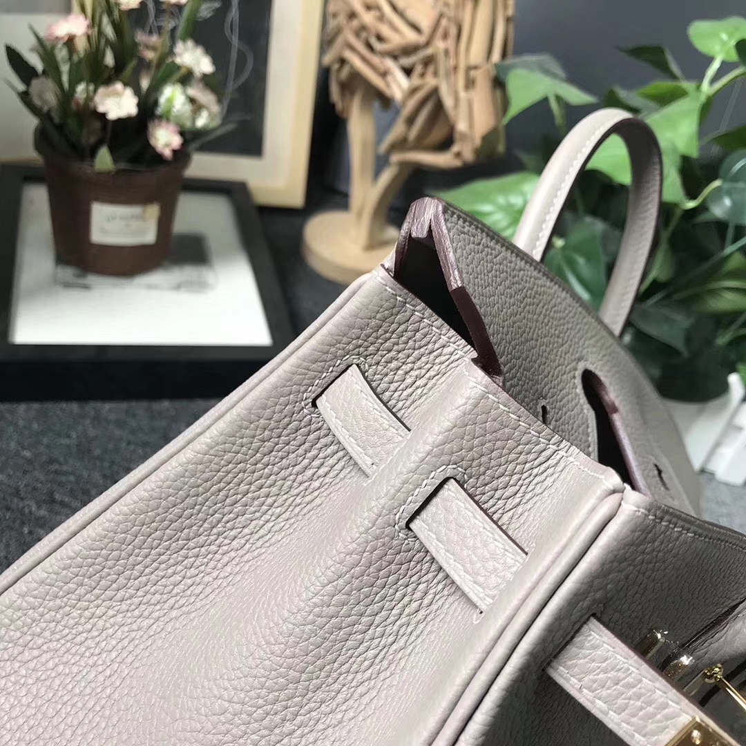Hermès（爱马仕）M8 沥青灰 原厂御用顶级小牛皮 Birkin 25 金扣 现货