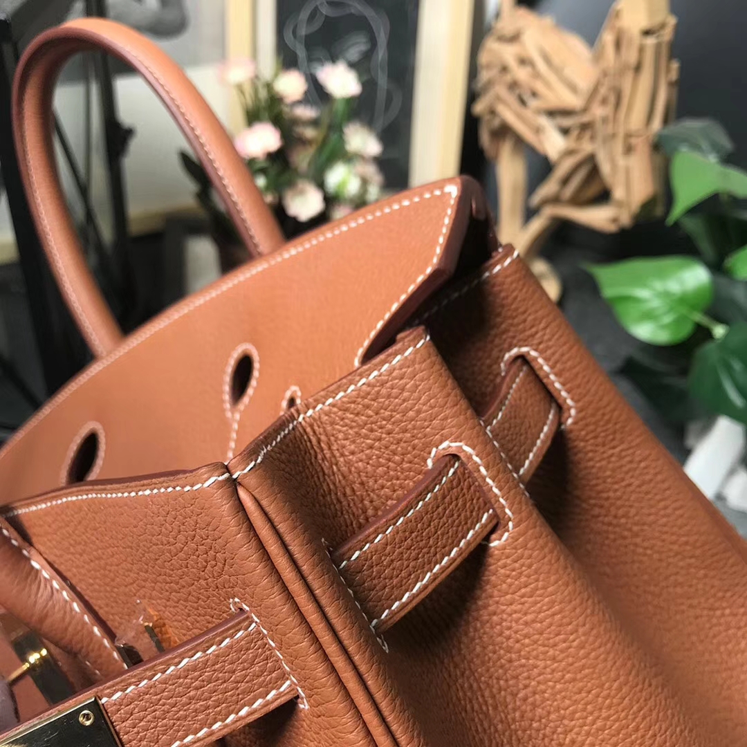 Hermès（爱马仕）C37 金棕色 原厂御用顶级小牛皮 Birkin 30 金扣 现货
