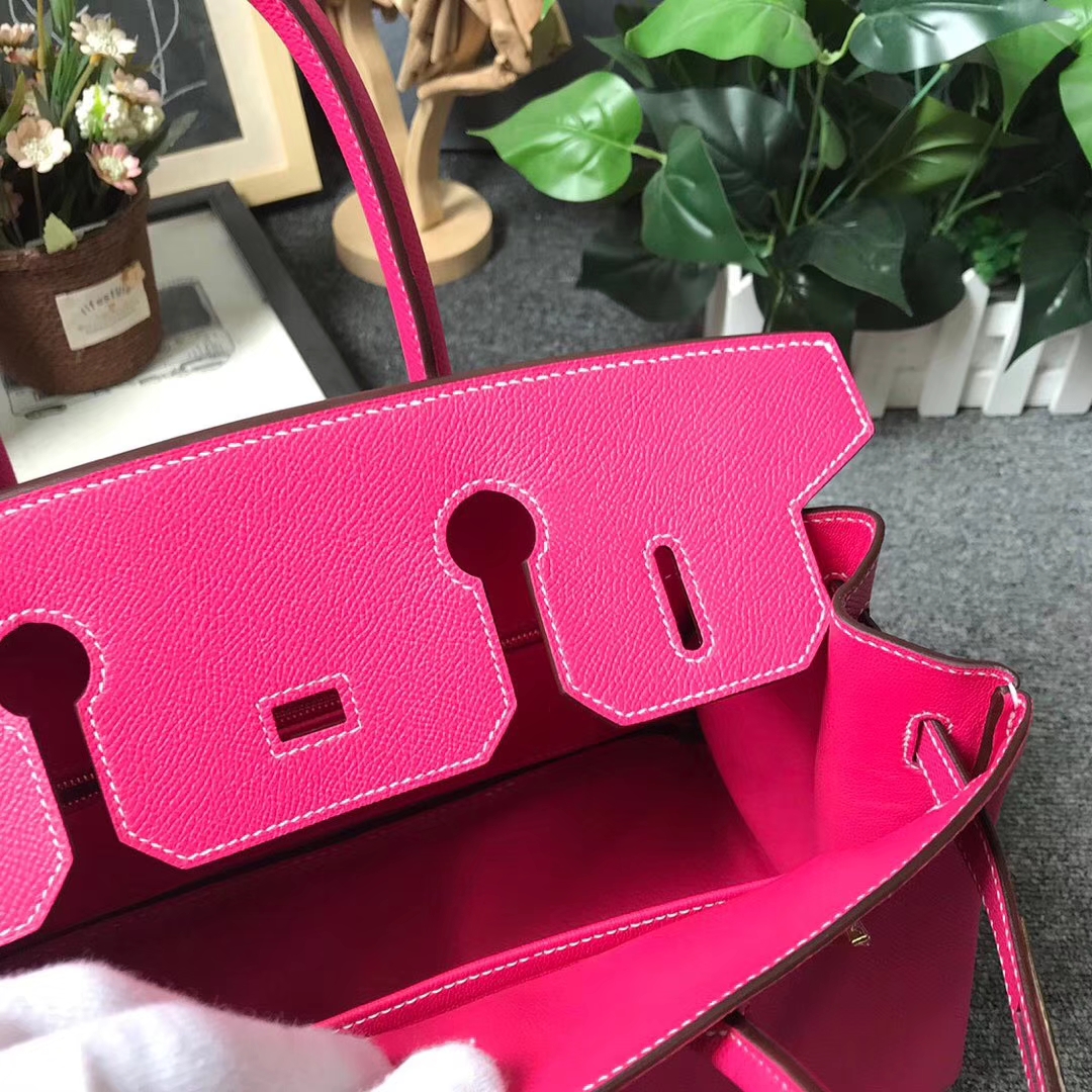 Hermès（爱马仕）E5 糖果粉 原厂御用顶级Epsom 皮 Birkin 30 金扣