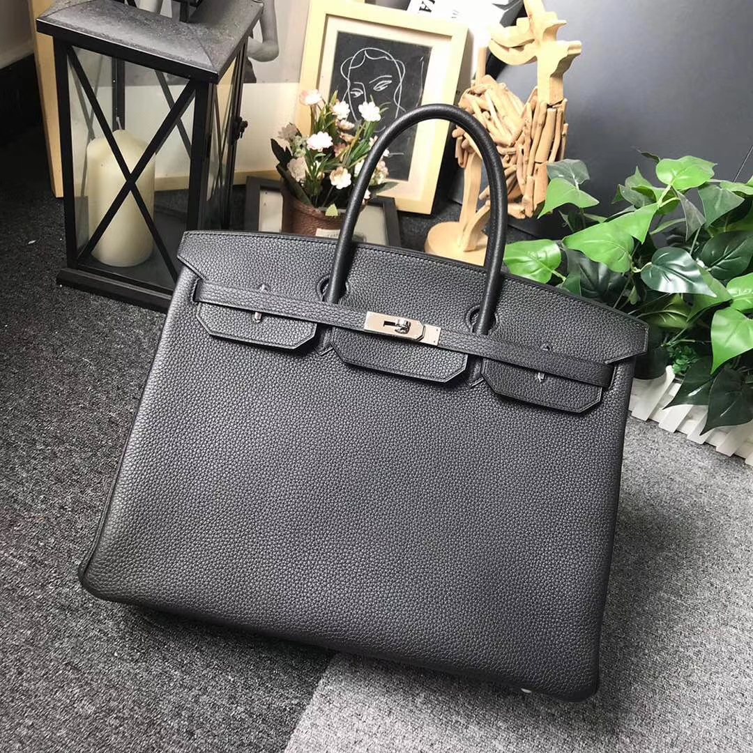 Hermès（爱马仕）CK89 黑色 原厂御用顶级小牛皮 Birkin 40 银扣 现货